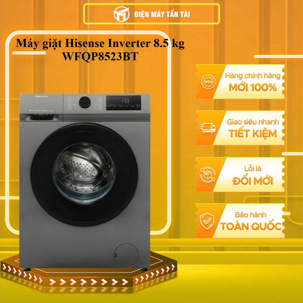 (HCM) - WFQP8523BT - Máy giặt Hisense Inverter 8.5 kg WFQP8523BT