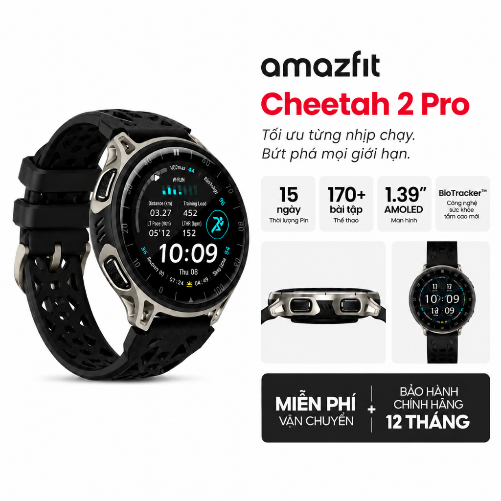 Đồng hồ thông minh Amazfit Cheetah 2 Pro | 1.32 inch - Track Run - Hàng chính hãng - Bảo hành 12 tháng | BigBuy360 - bigbuy360.vn