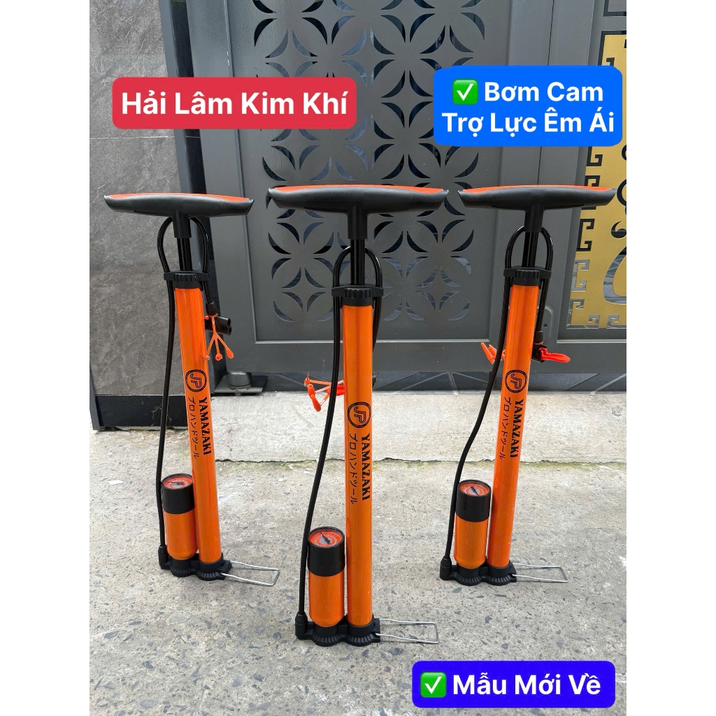 Bơm Cam Bơm Xe Đạp, Xe Máy Có Đồng Hồ Đo Áp Suất - Bơm Xe Máy Xe Đạp Tiện Lợi