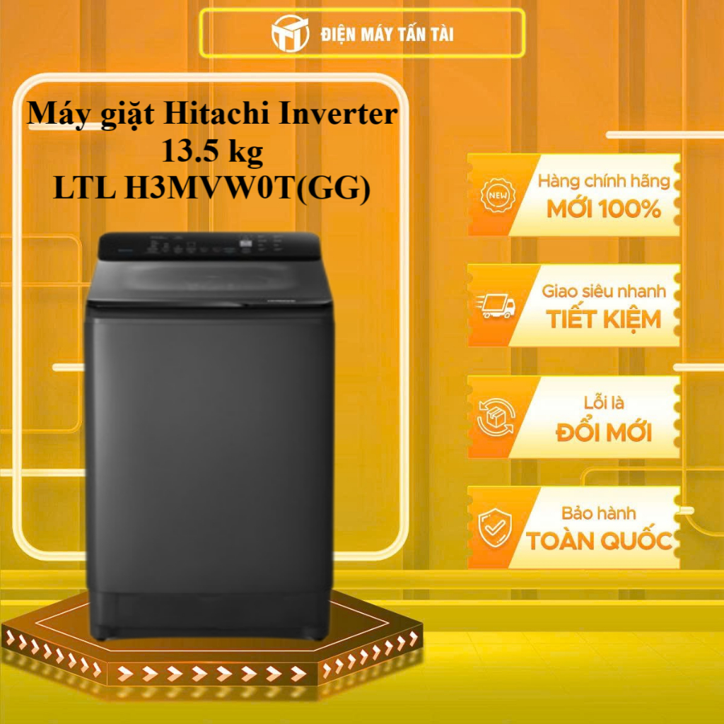 (HCM) - LTL H3MVW0T(GG) - Máy giặt Hitachi Inverter 13.5 kg LTL H3MVW0T(GG)