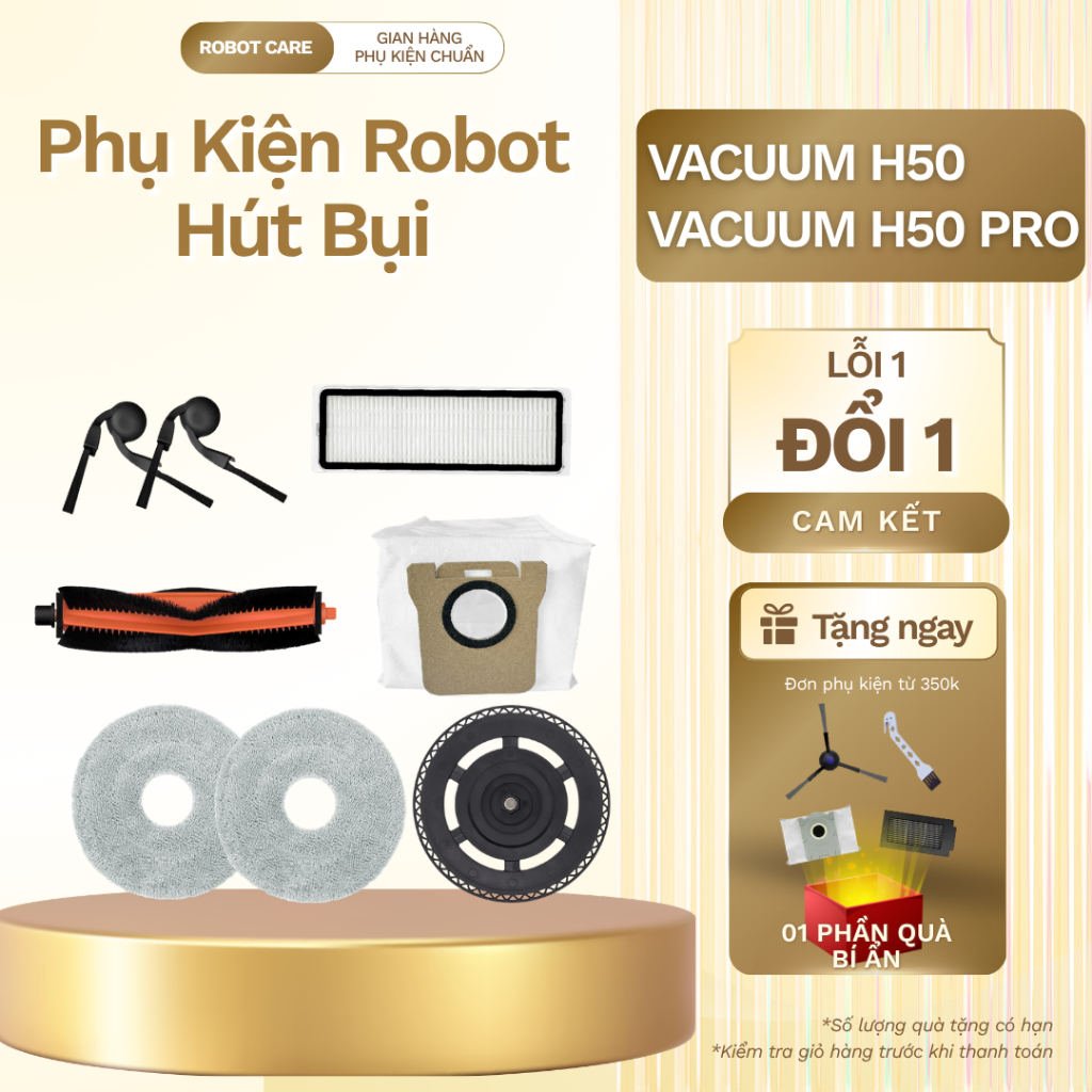 Phụ kiện thay thế cho robot hút bụi Vacuum H50, Vacuum H50 Pro - Phụ kiện tương thích cho robot Xiao