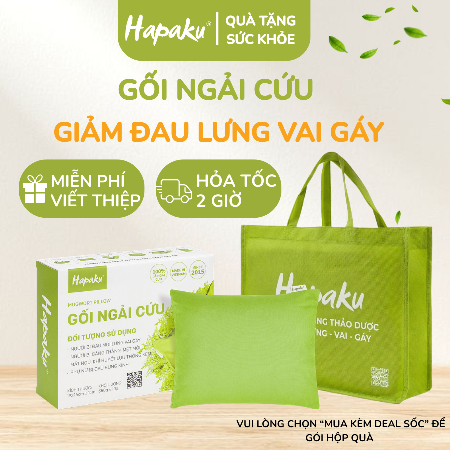 Quà Tặng Sức Khỏe 20/10 Từ Gối Ngải Cứu Đông Y Hapaku, Chườm Ấm Giảm Đau Cổ Vai Gáy, Túi Chườm Bụng Kinh