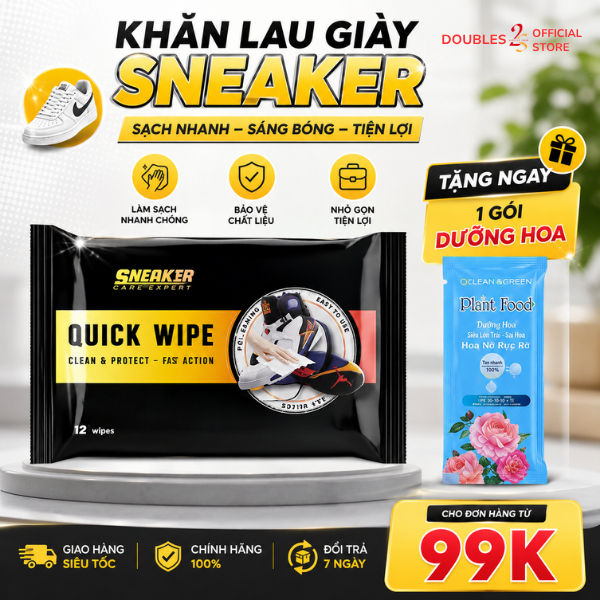Khăn lau sạch giày nhanh siêu tốc SNEAK3R QUICK WIPES 12 tờ / 32 tờ - DOUBLES 2SSHOP