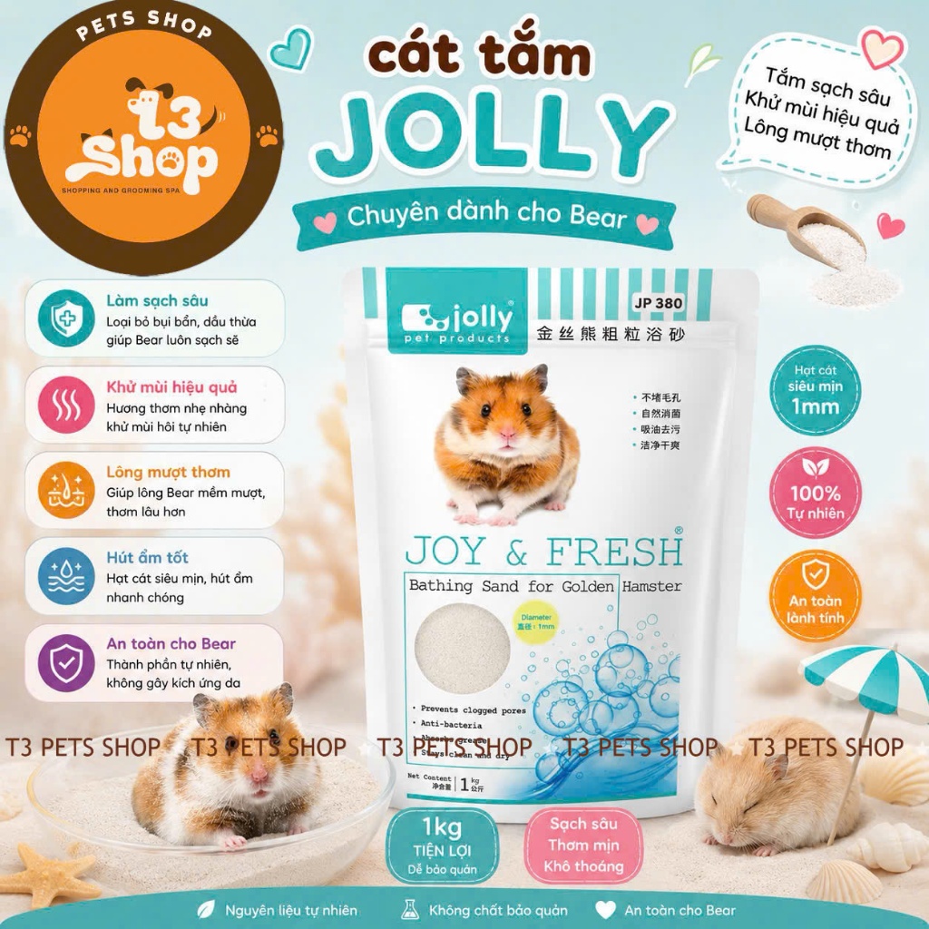cát tắm Jolly dành cho hamster bear/ bear tạng to - T3 PETS SHOP