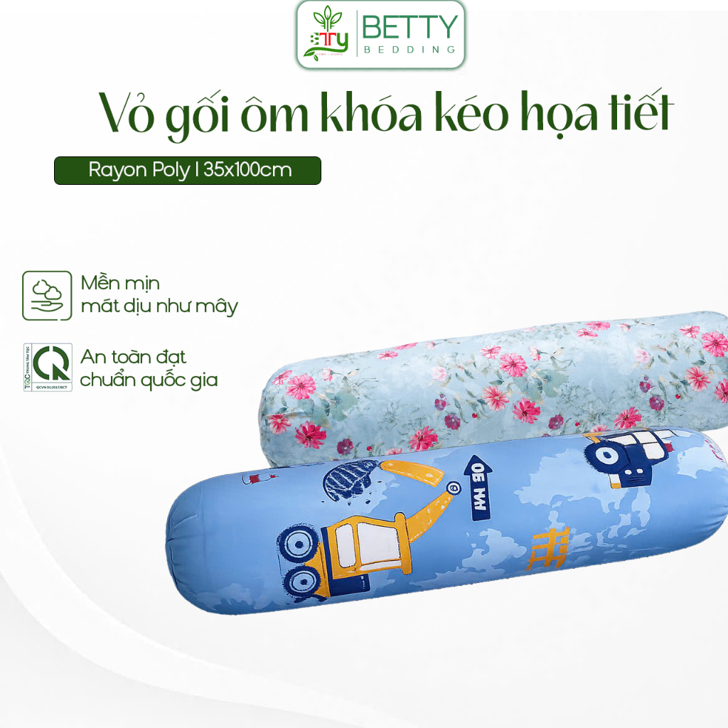 Vỏ Gối Ôm Betty Bedding Tencel Viscose Họa Tiết, Size 35x100cm