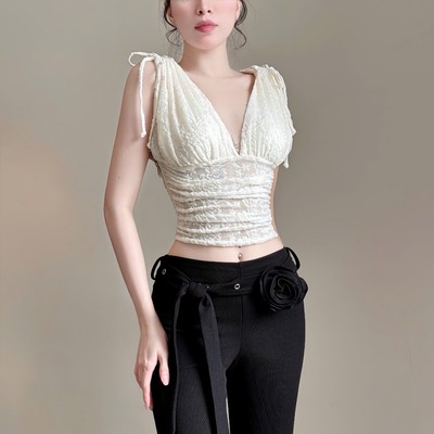 Set áo ren quần ống loe thời trang sang trọng Callene (L3032 & L3033)