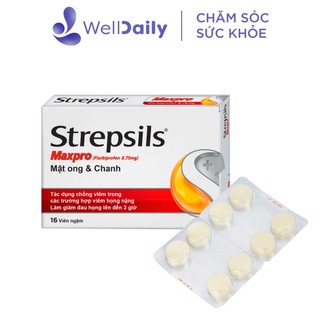 Viên ngậm STREPSILS MAXPRO kháng viêm, giảm đau họng (Hộp 16 viên)