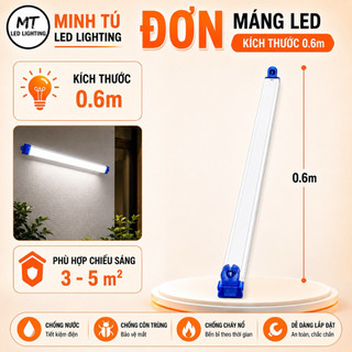Máng đèn tuýp led đơn 1,2m - 6 tấc