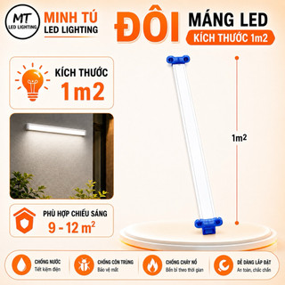 Máng đèn tuýp led đơn 1,2m - 6 tấc