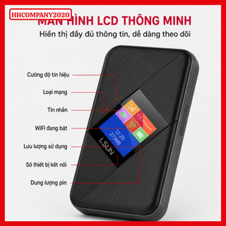 Bộ Phát WiFi 4G LSUN MF605V – Cắm SIM Tốc Độ 150Mbps – Pin 3000mAh – LCD – Kết Nối 10 Thiết Bị