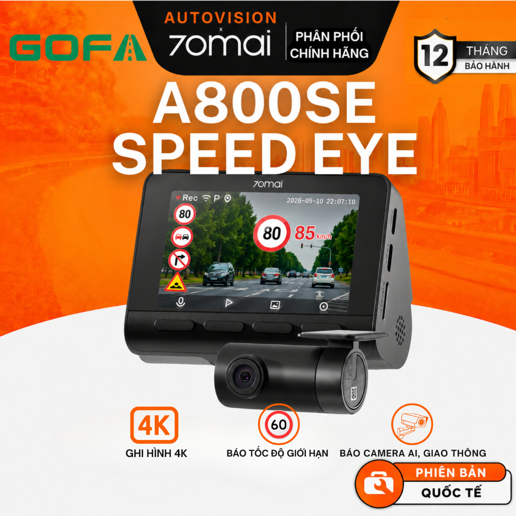 Camera hành trình ô tô 70mai A800SE Speed Eye Cảnh báo giao thông