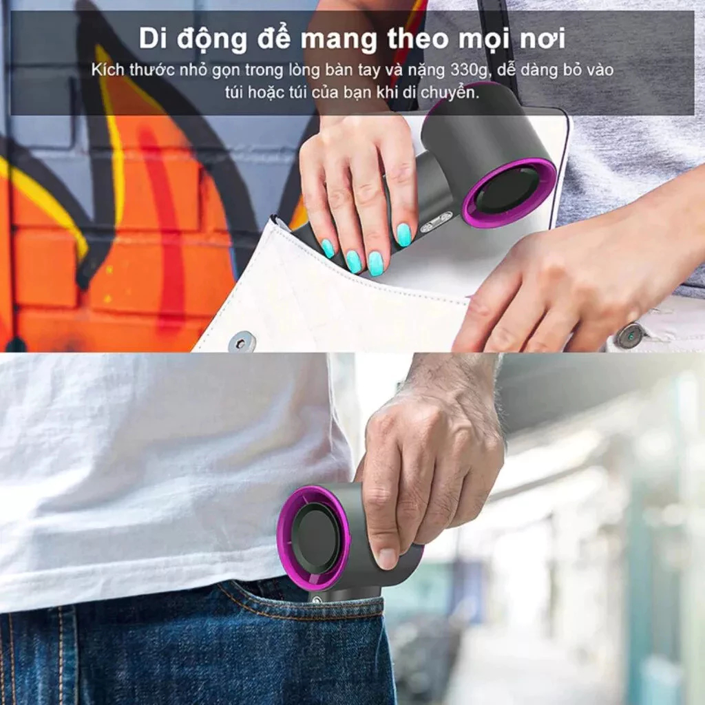 Quạt cầm tay tốc độ cao S001 100 cấp gió điều chỉnh sạc USB màn hình số | BigBuy360 - bigbuy360.vn