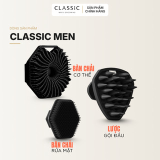 Bộ 3 sản phẩm miếng rửa mặt, bàn chải tắm, lược gội đầu Classic