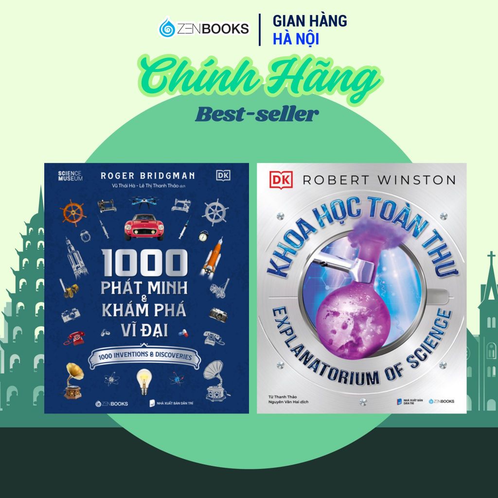 Sách - Bộ/Lẻ Sách DK Khoa Học và Công Nghệ - Khoa Học Toàn Thư và 1000 Phát Minh - Bìa Cứng - DK