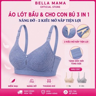 Áo lót bầu & sau sinh Bella Mama cotton không gọng nâng đỡ 2 kiểu mở tiện lợi cho con bú - A12