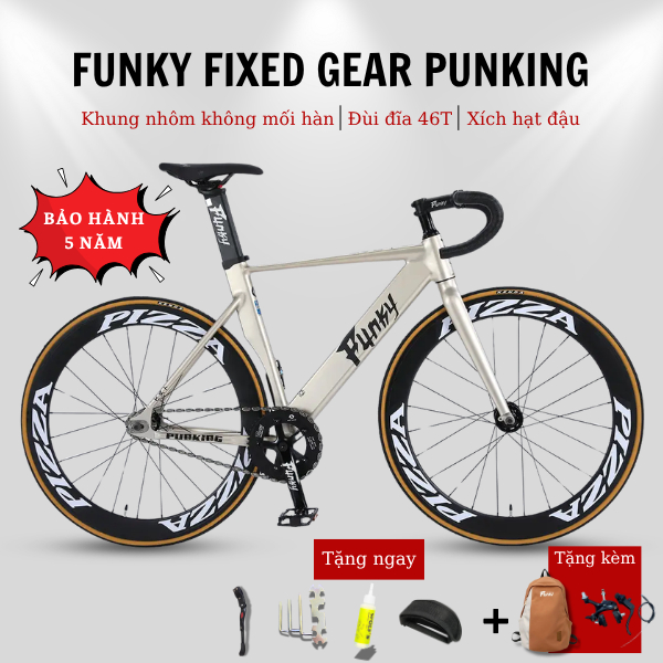 XE ĐẠP FUNKY FIXED GEAR PUNKING Khung Nhôm Không Mối Hàn Thiết Kế Hiện Đại Chính Hãng