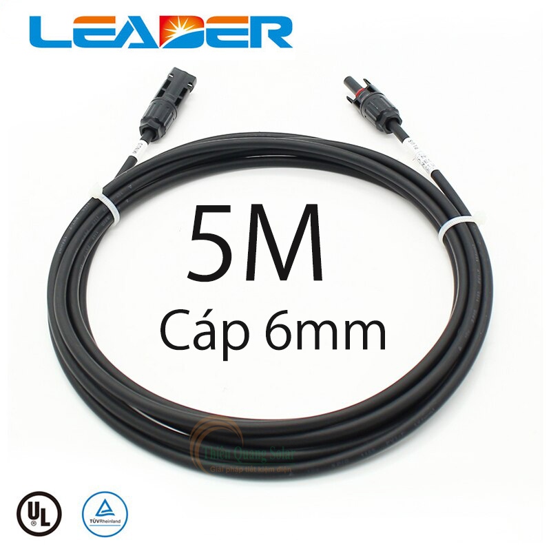 Dây cáp điện Solar 6.0MM hãng Leader bấm sẵn đầu nối MC4