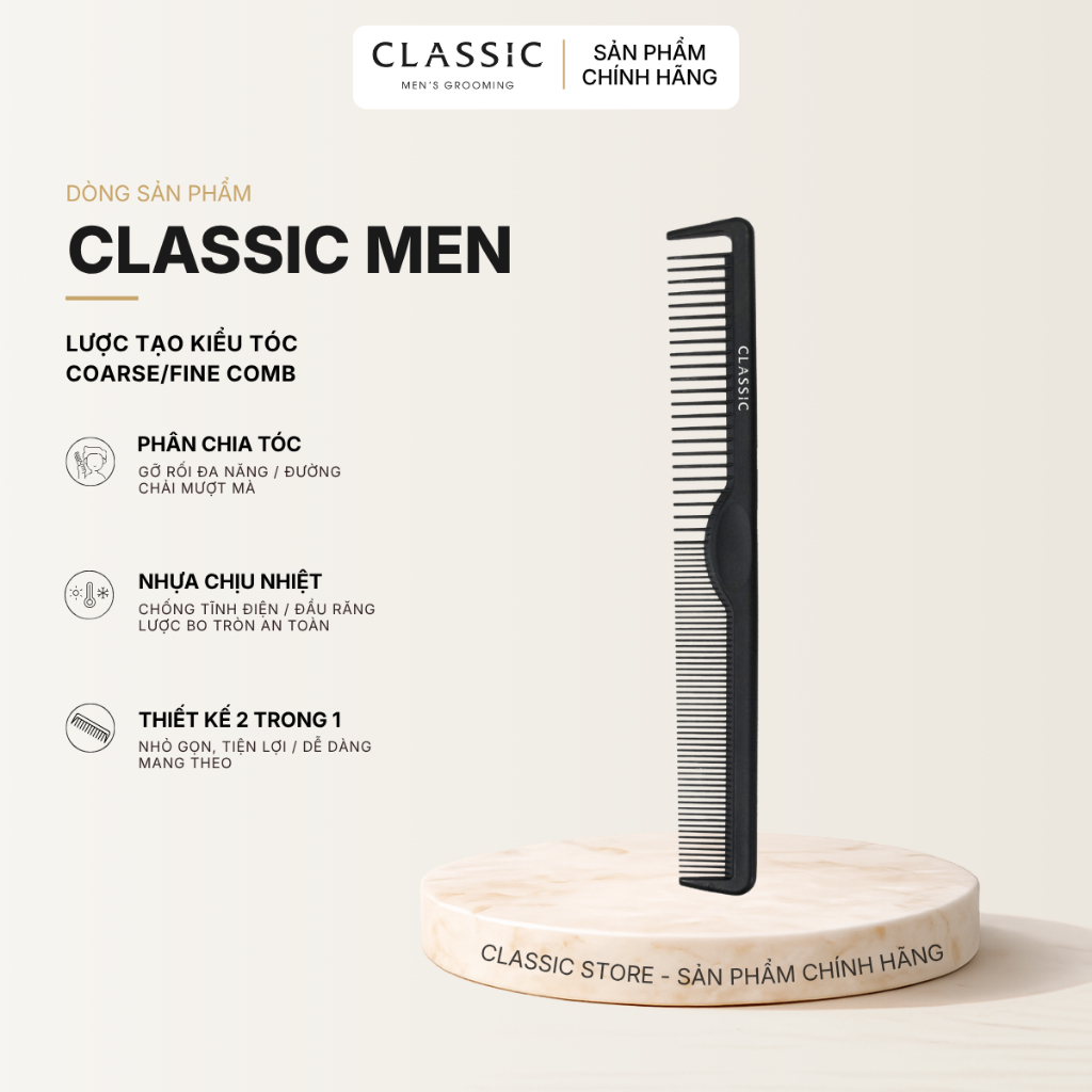 Lược chải tóc Classic Men Coarse/Fine Comb