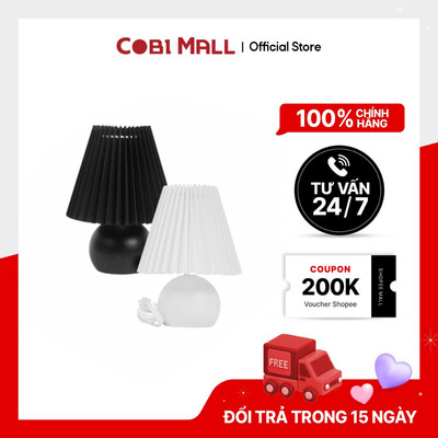 Đèn Bàn Varna Cho Phòng Ngủ, Phòng Khách - Kiểu Dáng Tinh Tế, Hiện Đại Màu Trắng, Đen  - Cobihome