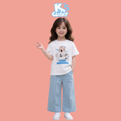 Quần Dài K'S CLOSET Chất Liệu Jean Mỏng Mềm Dáng Xuông Cho Bé Gái (2-14 tuổi) từ 10kg-50kg KT074FIS, E347SIS