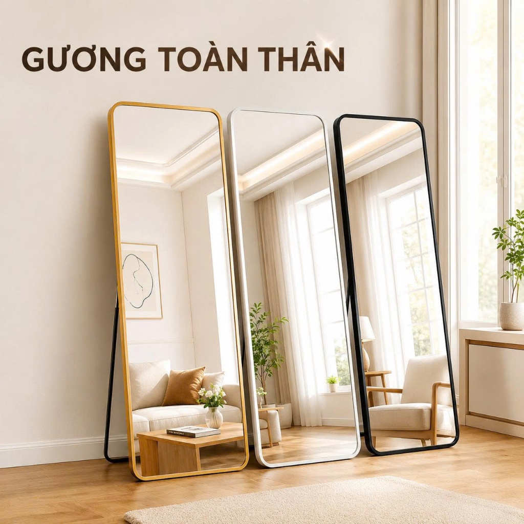 Gương soi toàn thân có chân đứng hoặc treo tường hạn chế chống vỡ siêu đẹp…