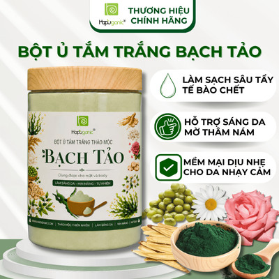 Bột Ủ Tắm Trắng Bạch Tảo Hapuganic Giúp Dưỡng Trắng Sáng Da Tẩy Tế Bào Chết Đều Màu Da Hộp 430g