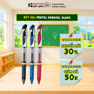 Bút gel Pentel Energel BLN55 0.5mm bút ký viết trơn mượt mực nhan khô không lem nhòe