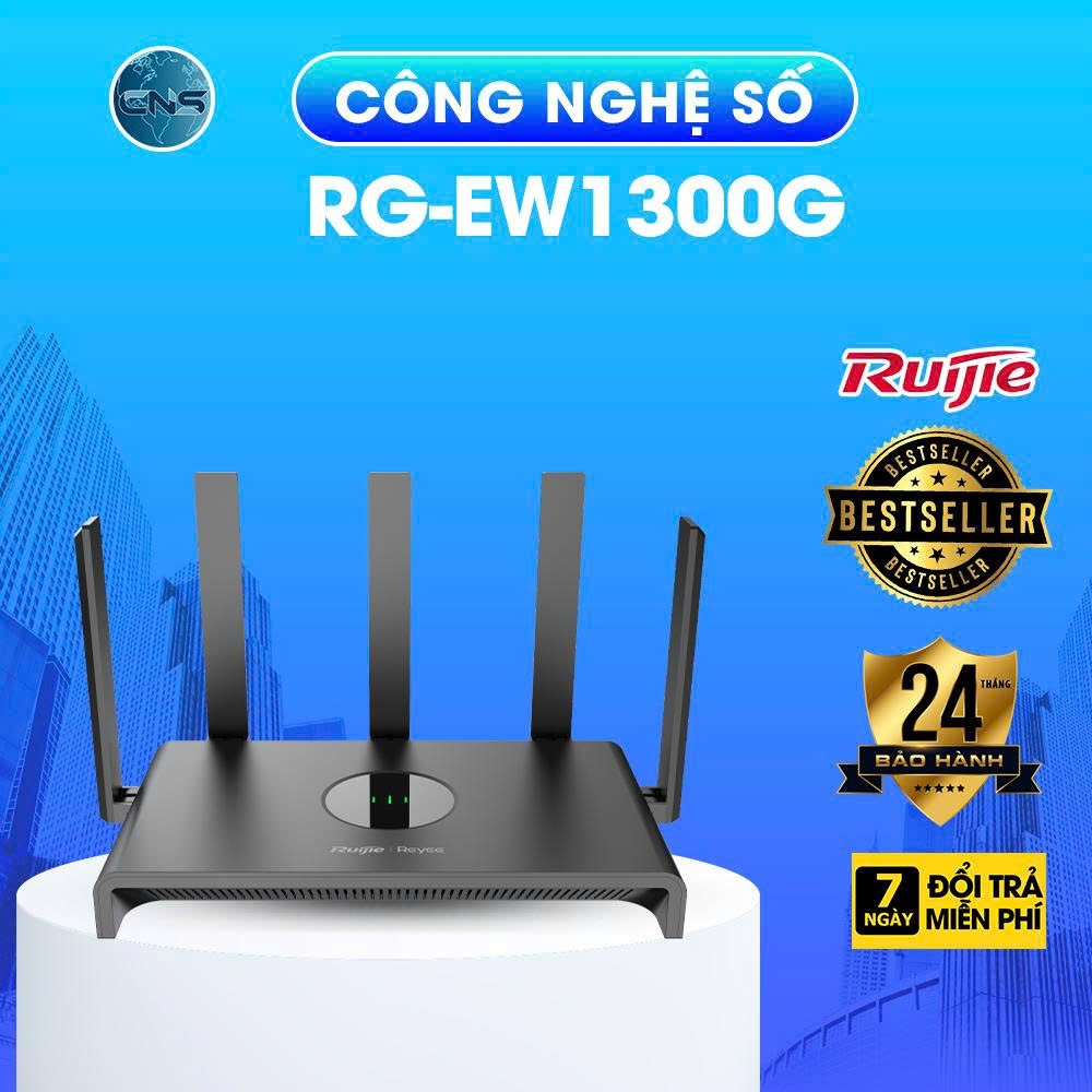 Bộ phát WiFi Reyee RG-EW1300G RUIJIE Chuẩn AC tốc độ 1300Mbps - BẢO HÀNH CHÍNH HÃNG 2 NĂM