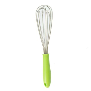 [CÂY PHỚI] dụng cụ đánh trứng cầm tay, cây phới lồng tròn đánh trứng bằng inox (chiều dài 26cm - cán xanh)