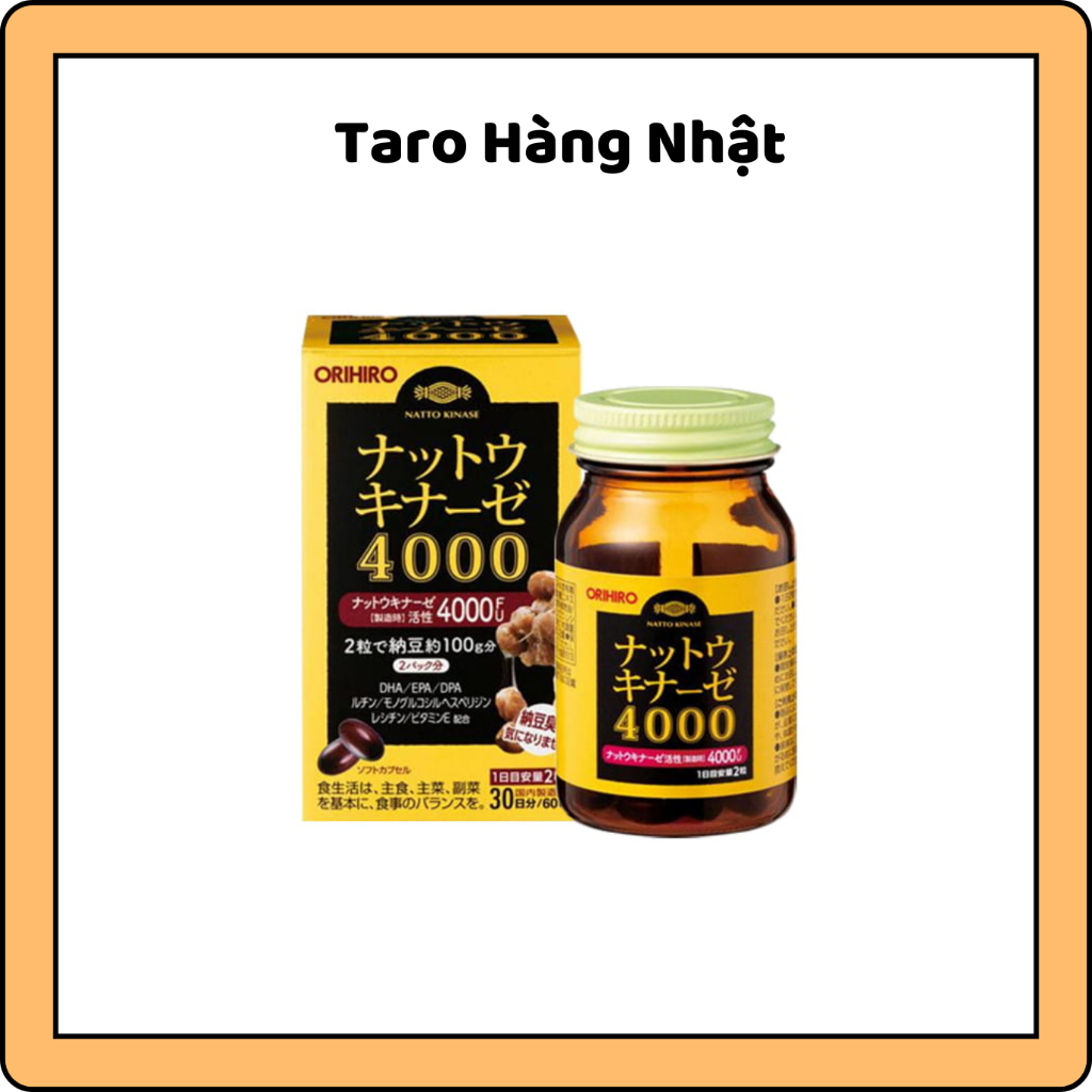 Viên uống đột quỵ Nattokinase 4000fu Nhật Bản 60 viên
