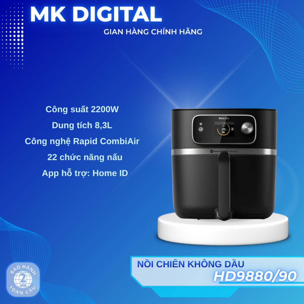 Nồi chiên không dầu Philips HD9880/90 8.3 lít