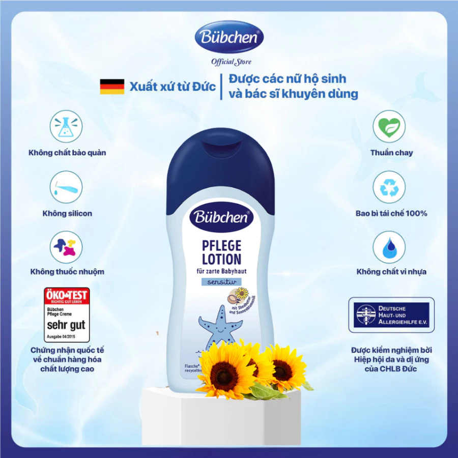 {Có Sẵn} Sữa Dưỡng Thể Cho Bé Bubchen Pflege Lotion Dưỡng Da Cho Trẻ Từ Sơ Sinh 400ml Official Store