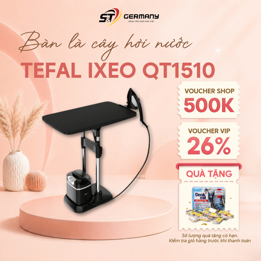 Bàn là cây hơi nước TEFAL Ixeo All in one QT1510 bàn ủi đứng hơi nước nhập Tefal Việt Nam GermanySnT