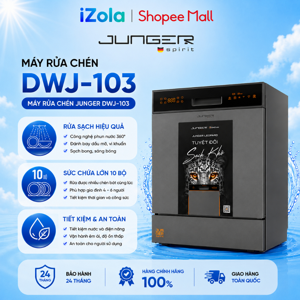 DWJ-103 - Máy rửa chén độc lập Junger Leopard DWJ-103 - Hàng chính hãng