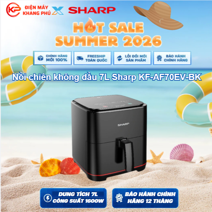 Nồi chiên không dầu 7L Sharp KF-AF70EV-BK