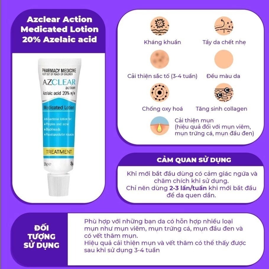 SVIP - Kem đa năng Azclear Action Lotion 20% Azelaic Acid 25gr