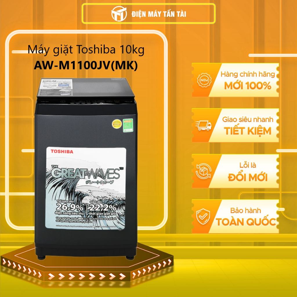 (HCM)  - AW-M1100JV(MK) - Máy Giặt 10kg Toshiba AW-M1100JV MK