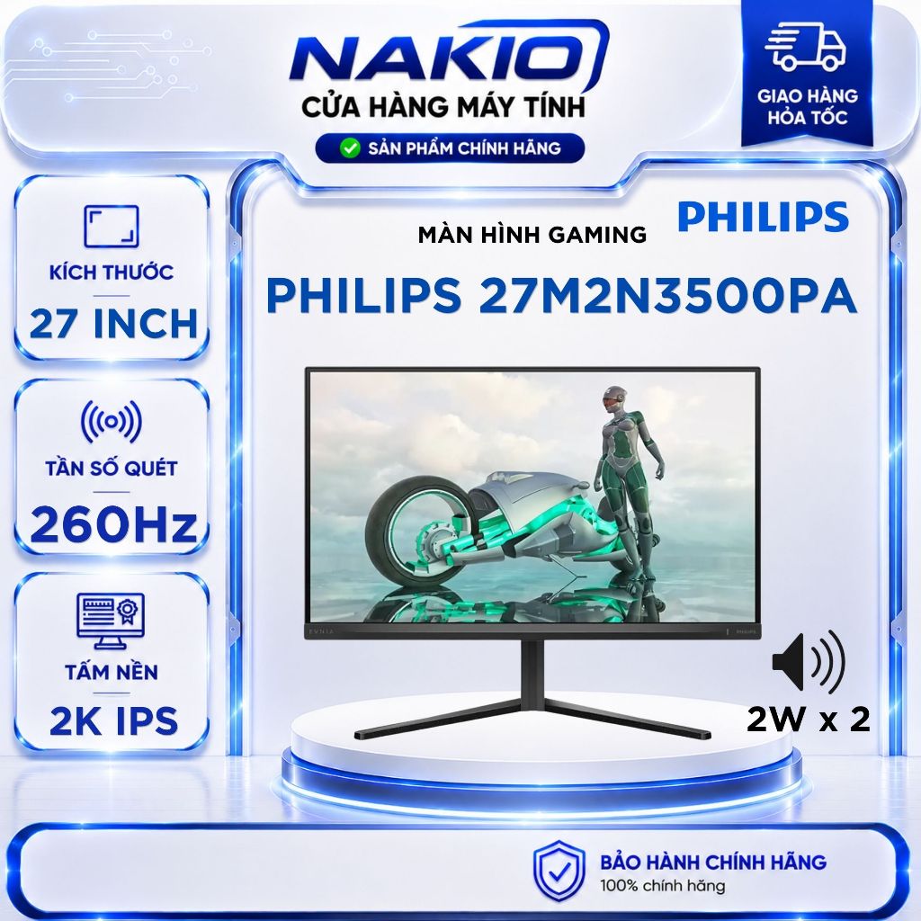 Màn hình Gaming Philips 27M2N3500PA (27 inch/2K/IPS/260HZ/0.3MS/LOA) - Bảo hành chính hãng 36 tháng