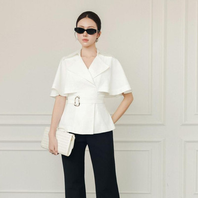 Áo Nữ JOVEN Prati Form Peplum Cổ Vest
