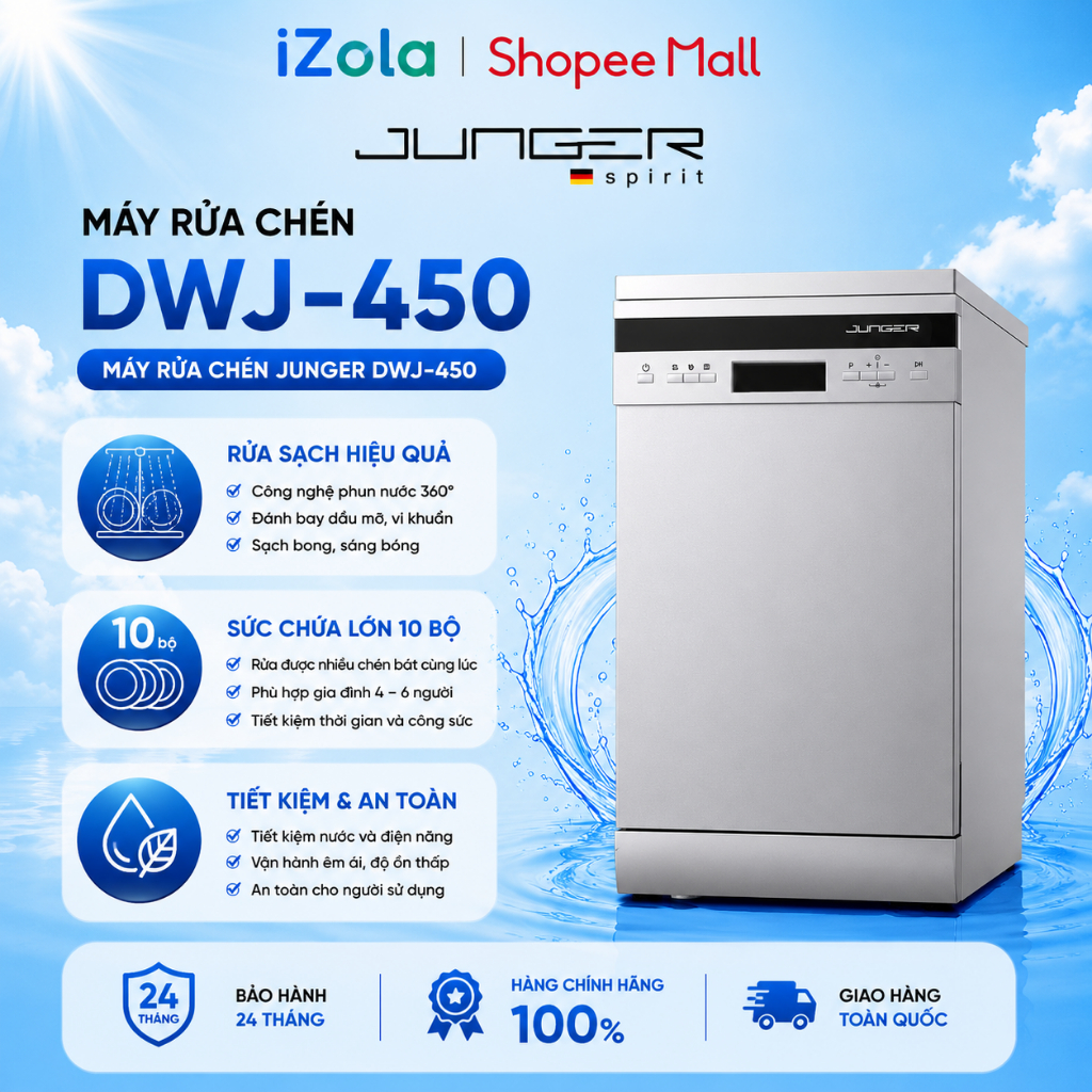DWJ-450 - Máy rửa chén độc lập Junger DWJ-450 - Hàng chính hãng