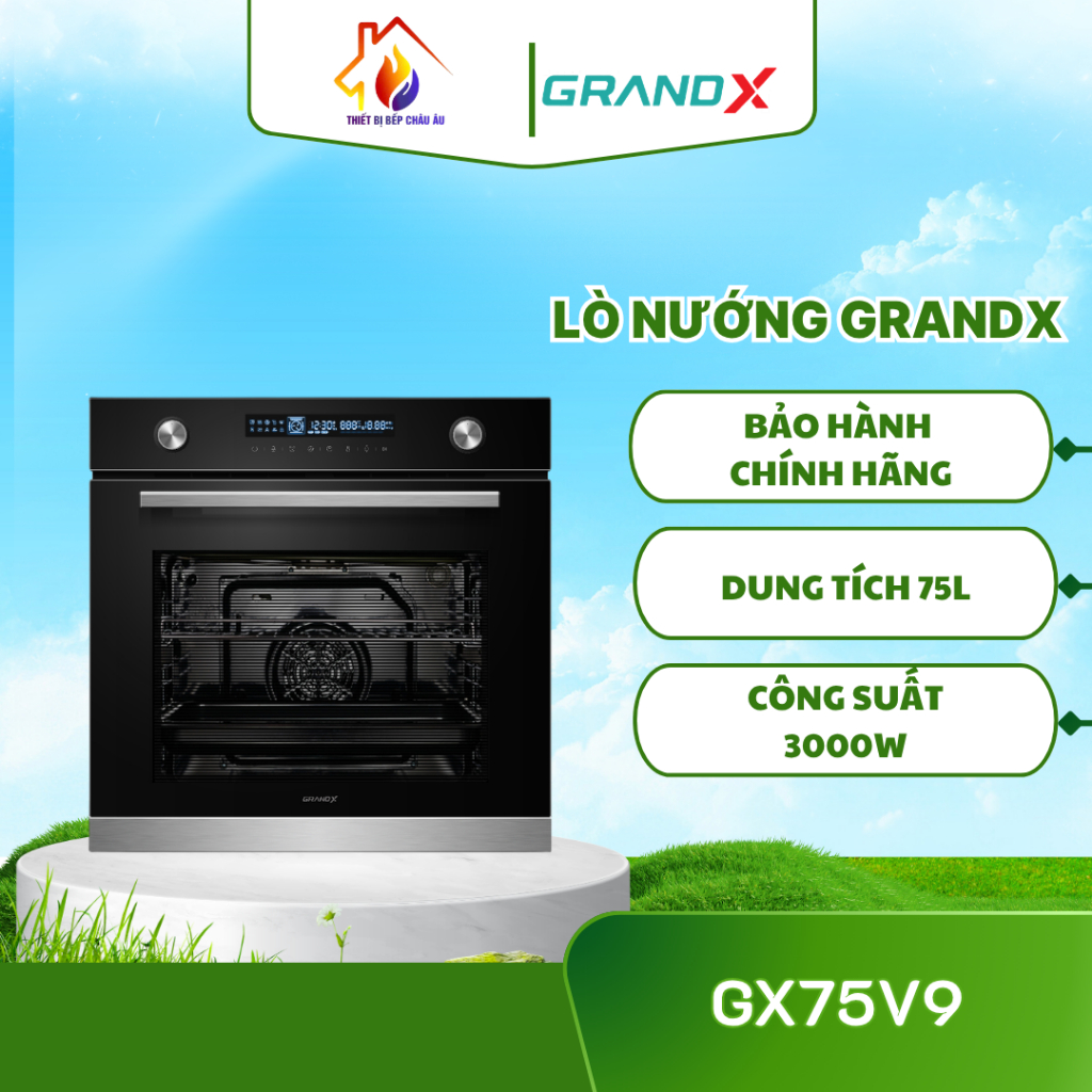 Lò nướng âm tủ GrandX GX75V9 – Thiết kế hiện đại, nấu nướng chuyên nghiệp