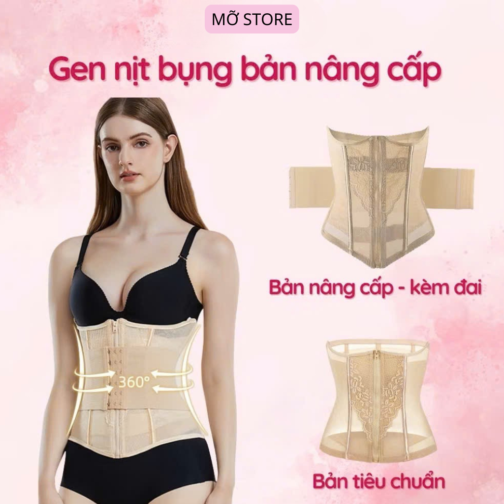 Đai nịt bụng, gen nịt bụng kéo khóa co giãn 4 chiều định hình vòng eo hỗ trợ giảm mỡ bụng sau sinh