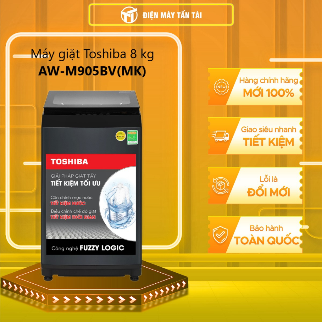 (HCM)  - AW-M905BV(MK) - Máy giặt Toshiba không inverter  8 kg AW-M905BV(MK)