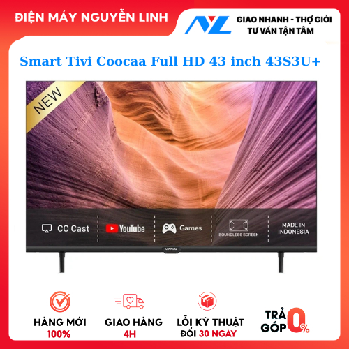 Smart Tivi Coocaa Full HD 43 inch 43S3U+