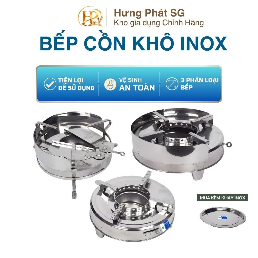 Bếp Cồn Khô Inox Vũ Khải Phúc Hưng Phát - Bếp Cồn Mini Nấu Lẩu, Bếp Cồn Inox Dùng Cồn Khô Cồn Thạch,