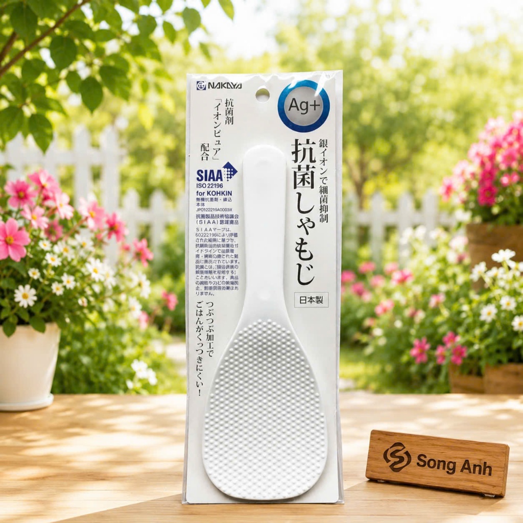 Muôi Xới Cơm Phủ Ion Bạc Ag+ Kháng Khuẩn Nakaya Nhật Bản