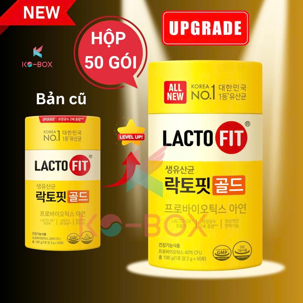 [Chính Hãng] All New Lacto Fit gold màu vàng 50 gói RENEWAL UPGRADE