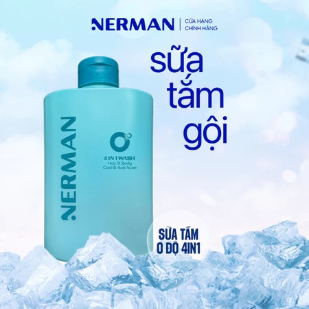 Sữa tắm gội hương nước hoa NERMAN 0 Độ 4in1 330ml Dưỡng Body Dưỡng thể - SB