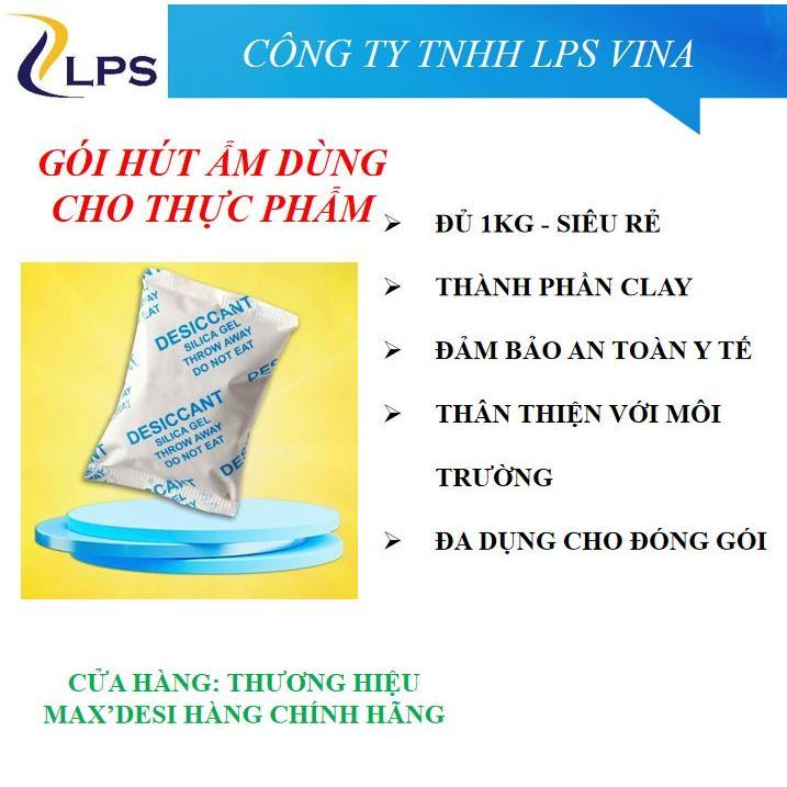1Kg túi hút ẩm clay - silicagel dùng cho thực phẩm khô, đóng gói bảo quản giao…