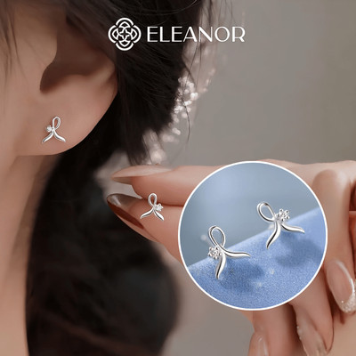 Bông tai nữ chuôi bạc 925 Eleanor Accessories đính đá phụ kiện trang sức khuyên tai mini 12161